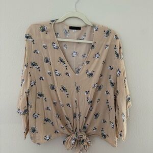 Floral Beige Women's Top